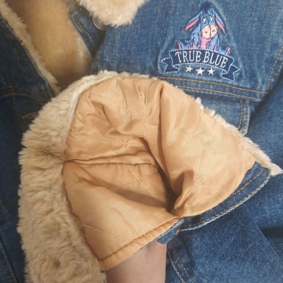Disney Eeyore Denim Faux Fur Jacket Size Medium - Picture 4 of 9